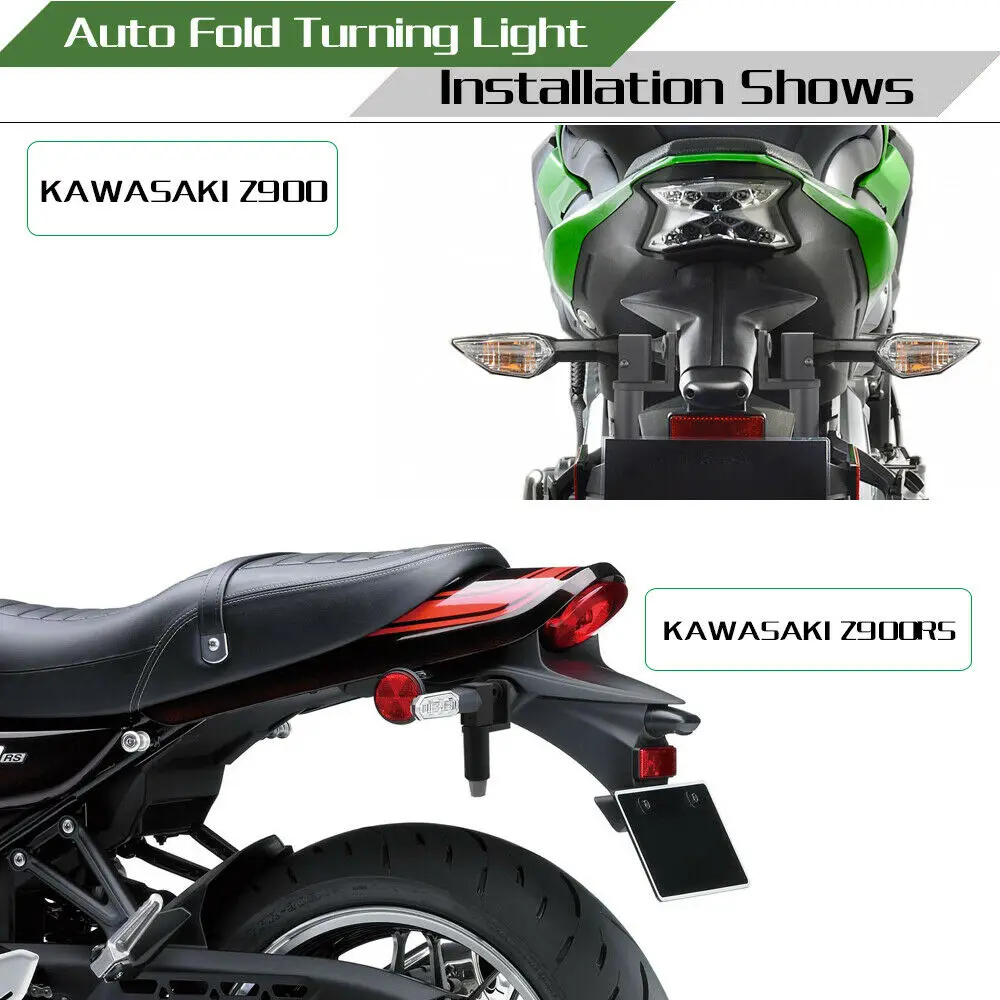 

Motorbike Electric Auto Fold Flip Turn Signal Light Indicator Amber Lights For KAWASAKI Z650 Z 650 2017-2020