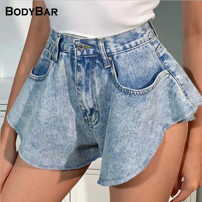 

Women Plus Sizes Denim Shorts Pocket Loose Casual Short Light Blue Pants Femme 2021 Summer Ropa mujer Short 2XL Mini Lady Jeans