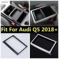 for audi q5 2018 2022 front seat central water cup holder panel cover trim abs carbon fiber look matte accessories interior