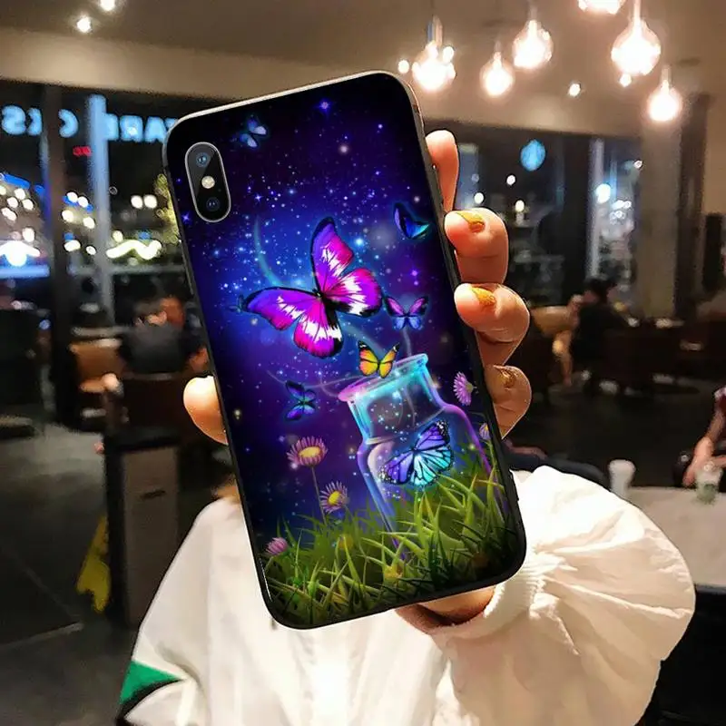 

Butterfly high quality painting Phone Case for iPhone 11 12 pro XS MAX 8 7 6 6S Plus X 5S SE 2020 XR