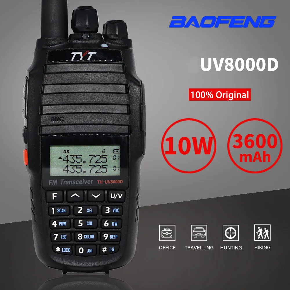 Портативная рация TYT 10 км Любительская VHF UHF Двухдиапазонная Вт двухсторонняя с