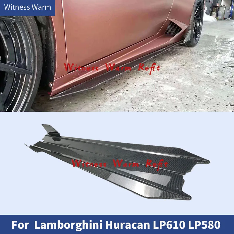 

Боковые юбки из углеродного волокна/стеклопластика, удлинители боковых губ, разветвители для Lamborghini Huracan LP580 LP610, комплект для кузова автомоб...