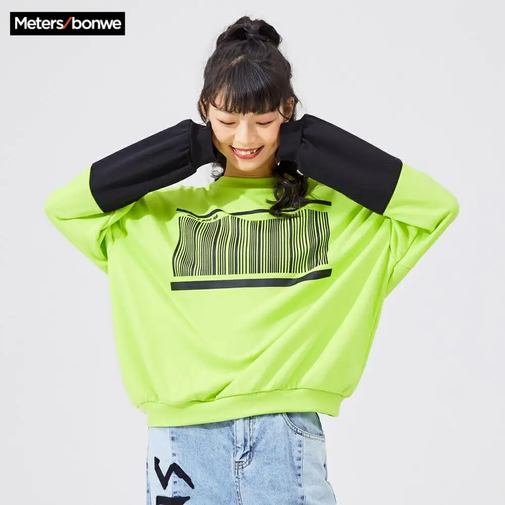 Женская толстовка с принтом Metersbonwe Повседневная Уличная Толстовка для девушек 2020