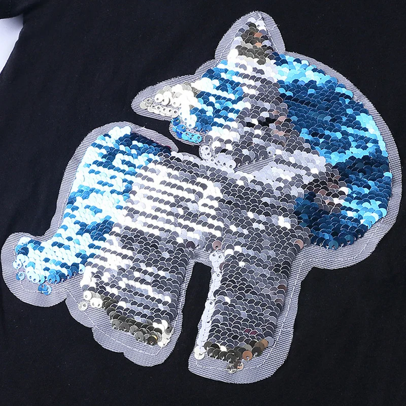 2020 футболки для девочек детская Волшебная Двусторонняя хлопковая Повседневная