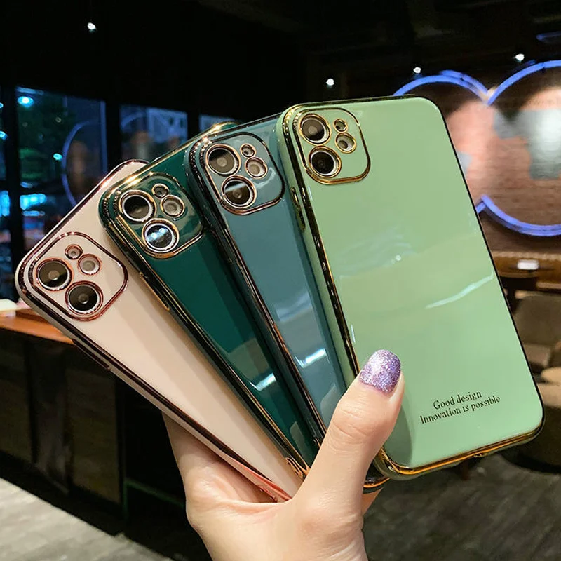 

Luxury Plating Silica gel soft Mobile phone Case For iphone XR X XS Max 6 6S 7 8 Plus 12 11Pro 12mini Fashion Cell Phone 11 Case