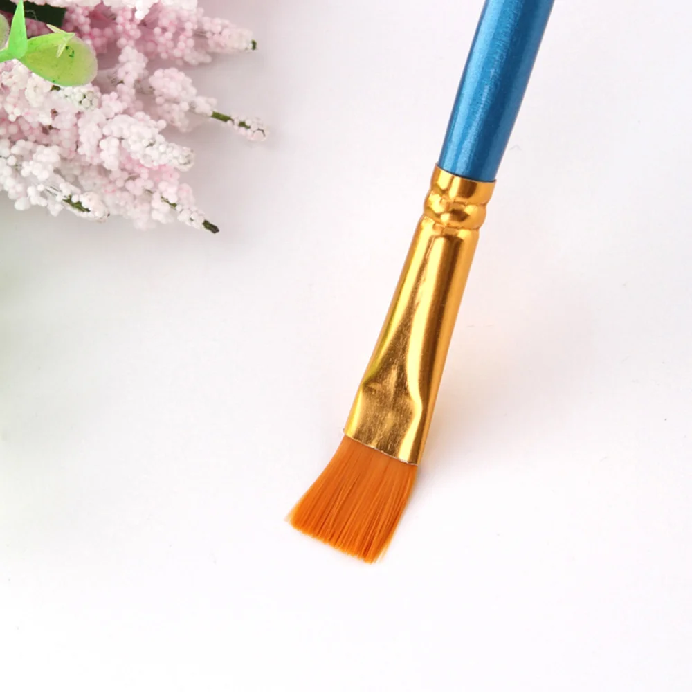 

1 Set of 10pcs Paint Brushes Blue Pearl Paint Brushes Wooden Nylon Hair Art Brush (Blue)