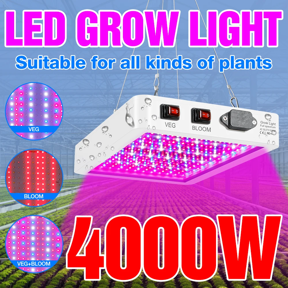 

5000W Led Grow Light Full Spectrum Plants Lamp 220V Hydroponic Bulb For Indoor Flower Seeds Quantum Phytolamp LED Growth Light