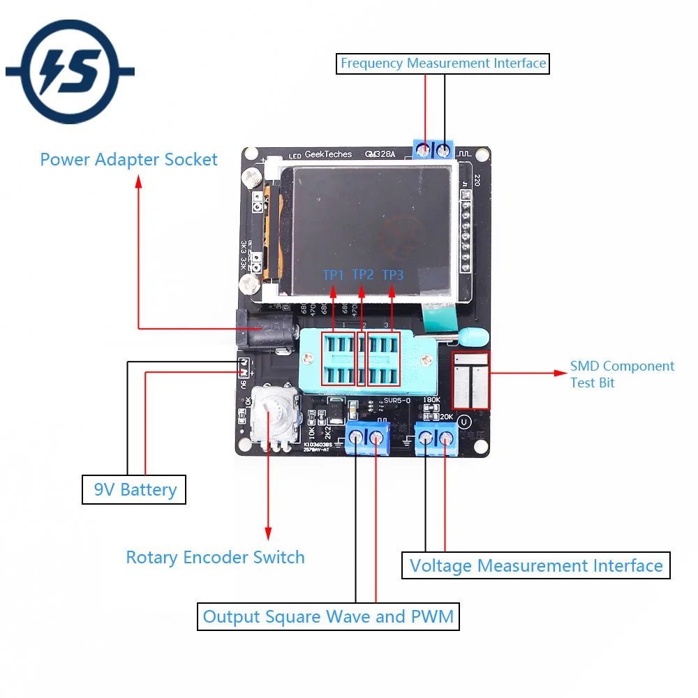 Тестер транзисторов измеритель частоты PWM квадратный генератор волн LCR метр