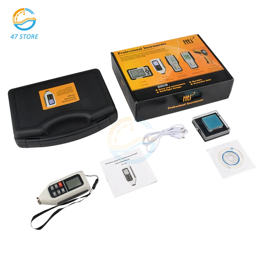 

HT-128 Digital Backlight LCD Film Thickness Meter Car Paint Thickness Tester Coating Thickness Gauge 0-1300um Test Detect Meter