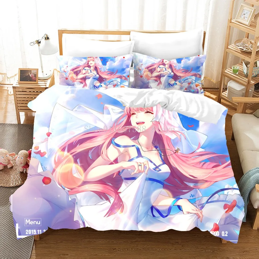 Japanese Anime Re Zero Comforter Bedding Set kara Hajimeru Isekai Seikatsu Emilia Cartoon Duvet Cover And Pillowcases Bed Linen | Дом и сад