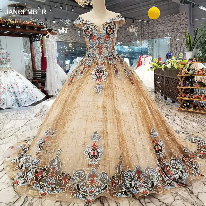 LS6440 цветные цветы шампанское вечернее платье для матерей невесты о-образным