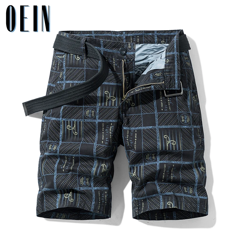 OEIN 2021 Summer Men Shorts Fashion Plaid Beach Shorts Mens Casual Camouflage Cargo Shorts Military Short Pants Male Bermuda