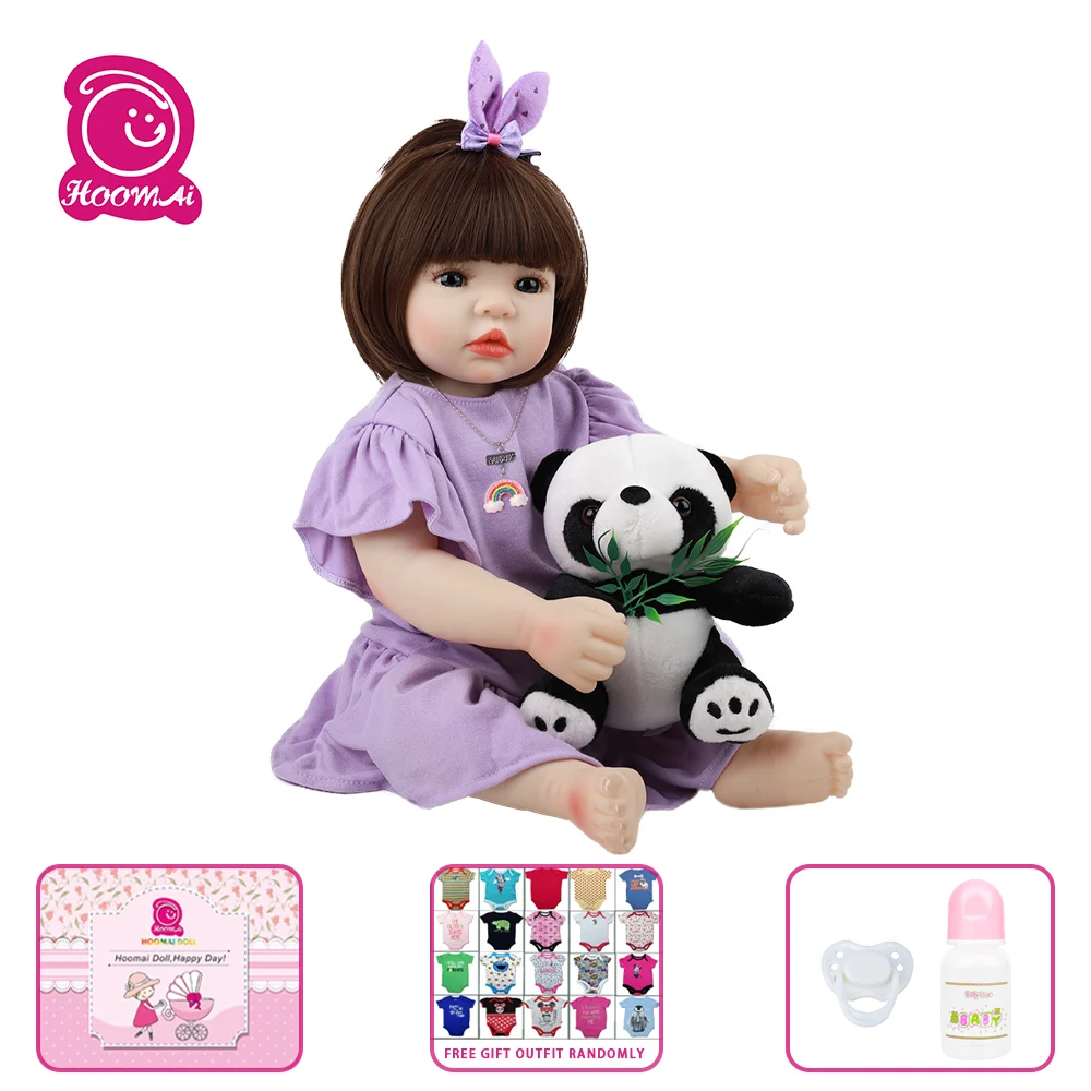 

Hoomai Alive Babies Girl Toy Realistic Soft Silicone Reborn Baby Doll 18 Inch Handmade Reborn Boneca Xmas Brinquedos