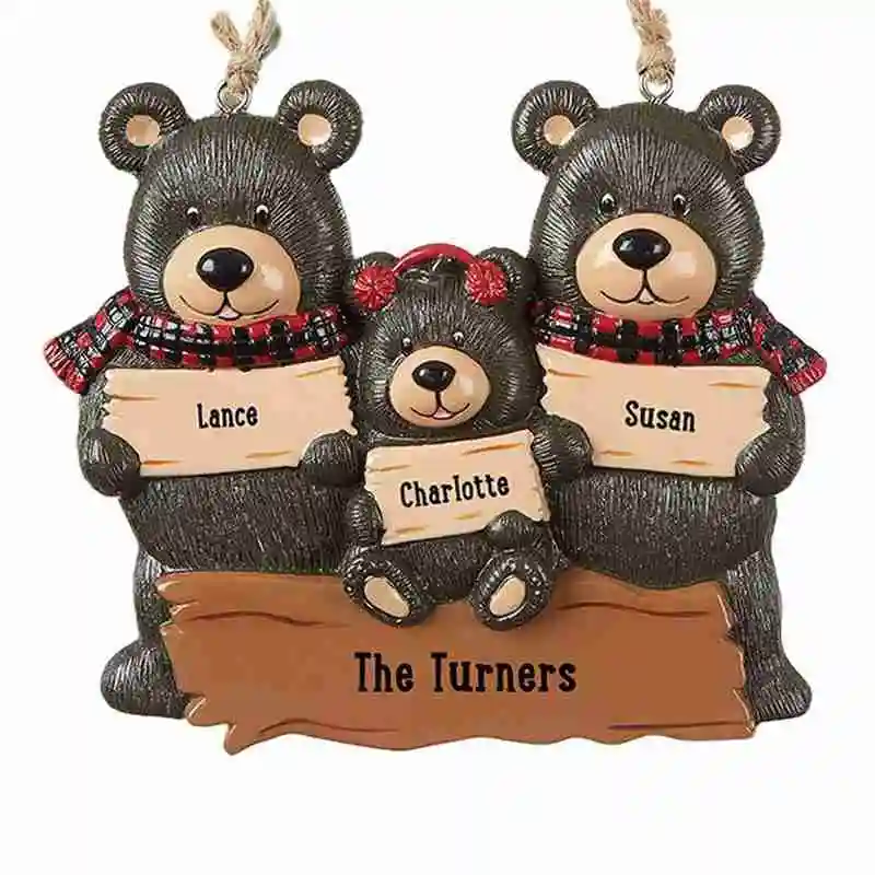 

Christmas bear ornament family hanging pendant Christmas party family holiday decorations