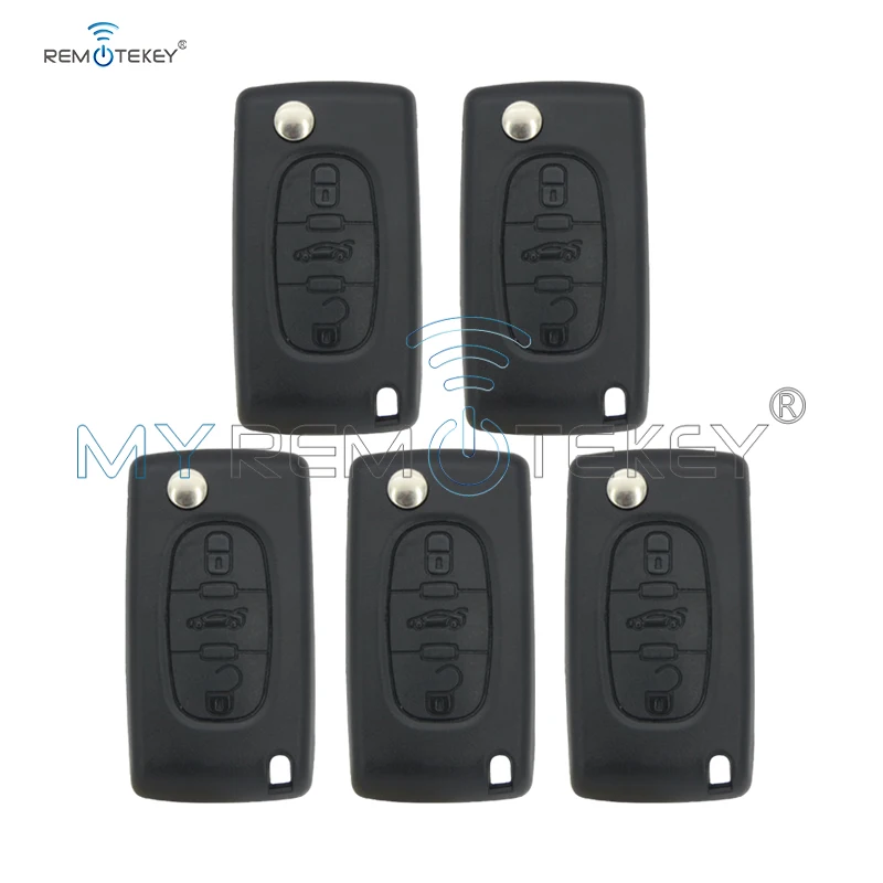 Remtekey 5 шт. модель CE0536 3 кнопки 434 МГц HU83 для Citroen C3 C4 C5 складной дистанционный ключ