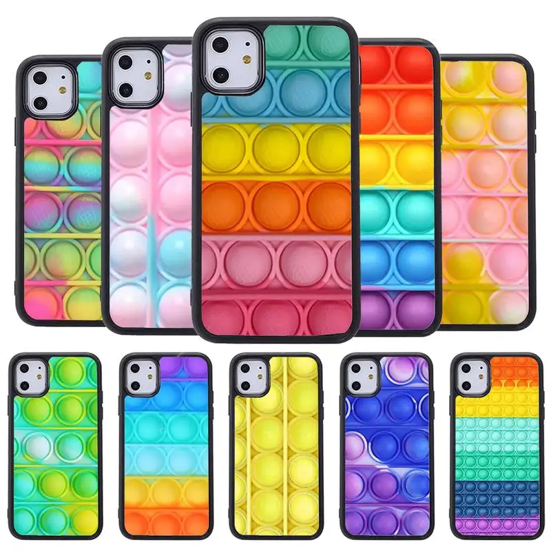

Bubble Fidget Reliver Antistress Phone Case for iphone 11 12 13 pro se 20 max xr xs x 7 8 6s plus mini Fundas cover PC&TPU