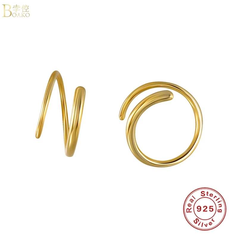 

BOAKO тату золотые серьги 925 пробы Серебряные серьги для Для женщин 2021 Мода Pendiente Ohrringe Стад серьги Роскошные Jewelr