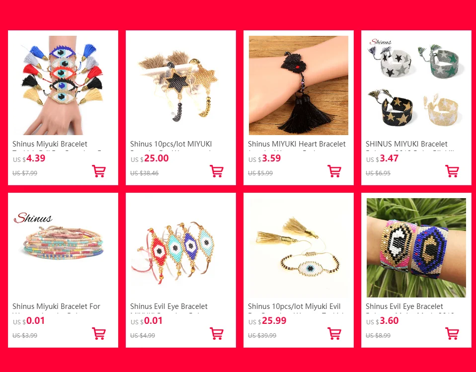 Shinus 5 шт. MIYUKI браслет Delica бусины регулируемые браслеты Evil Eye Шарм женские ювелирные изделия кисточкой Подарки вдохновляющие ручной работы