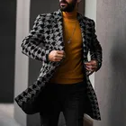 Пальто Wepbel, Модные осенние куртки в стиле ретро, зимний Тренч средней длины, шерстяной костюм с воротником, модное мужское пальто с принтом, Тренч