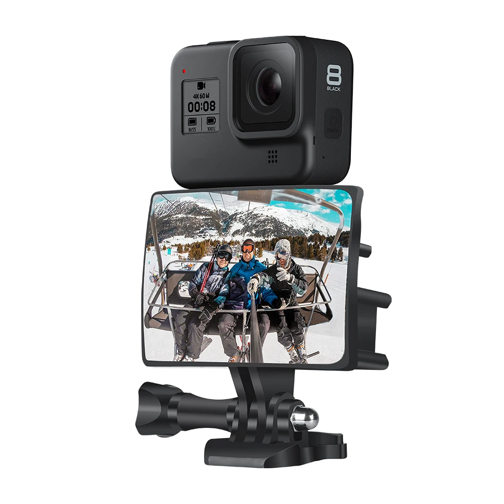 Espelho para Gopro Câmera de Ação Display com Parafuso Vlog Selfie 7 6 5 Osmo Sjcam hd Wide Angel Base Conexão Simples & 8 –