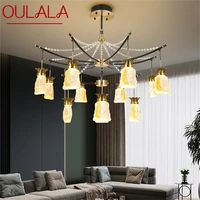 oulala pendant light contemporary luxury brass led crystal lamp fixtures for home living room decoration