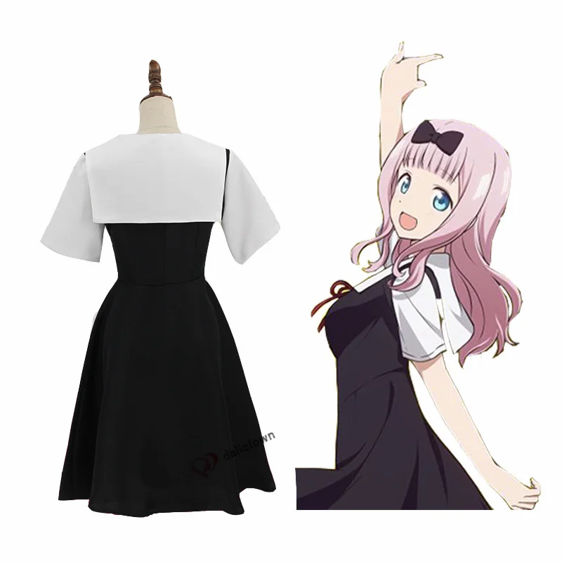 

Kaguya Sama Love is War Anime Cosplay Kaguya Chika Cosplay Costume Wigs Japanese School Uniform Women Summer Sailor Dress