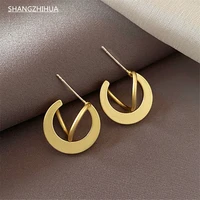 the new 2021 fashion luxury matte metal earrings are unusual jewelry christmas gift accessories for women with vintage fashion