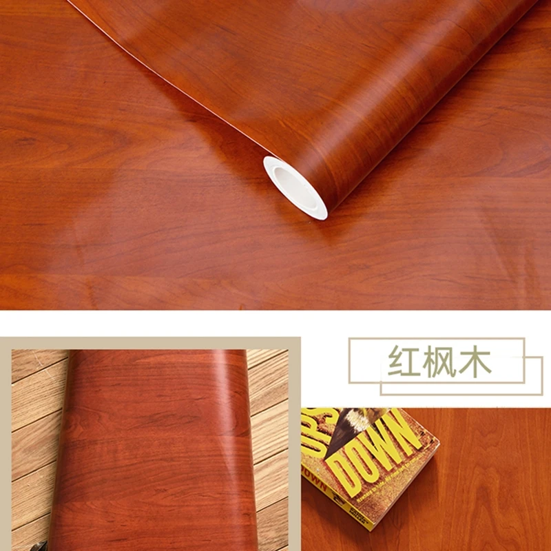 

Classic Wood Stripe Decorative Sticky Paper Decals Waterproof Self-Adhesive Wall Stickers Roll Furniture Cabinets PVC Decor Film
