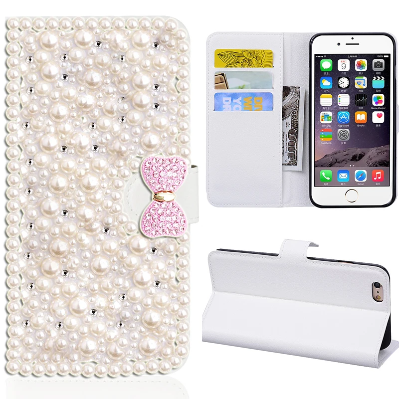 

Pearl Leather Case For iPhone 11 12 Pro Max mini 7 8 6 6S Plus XR X XS MAX SE 2020 Plating Soft TPU Phone Bags Wallet Covers