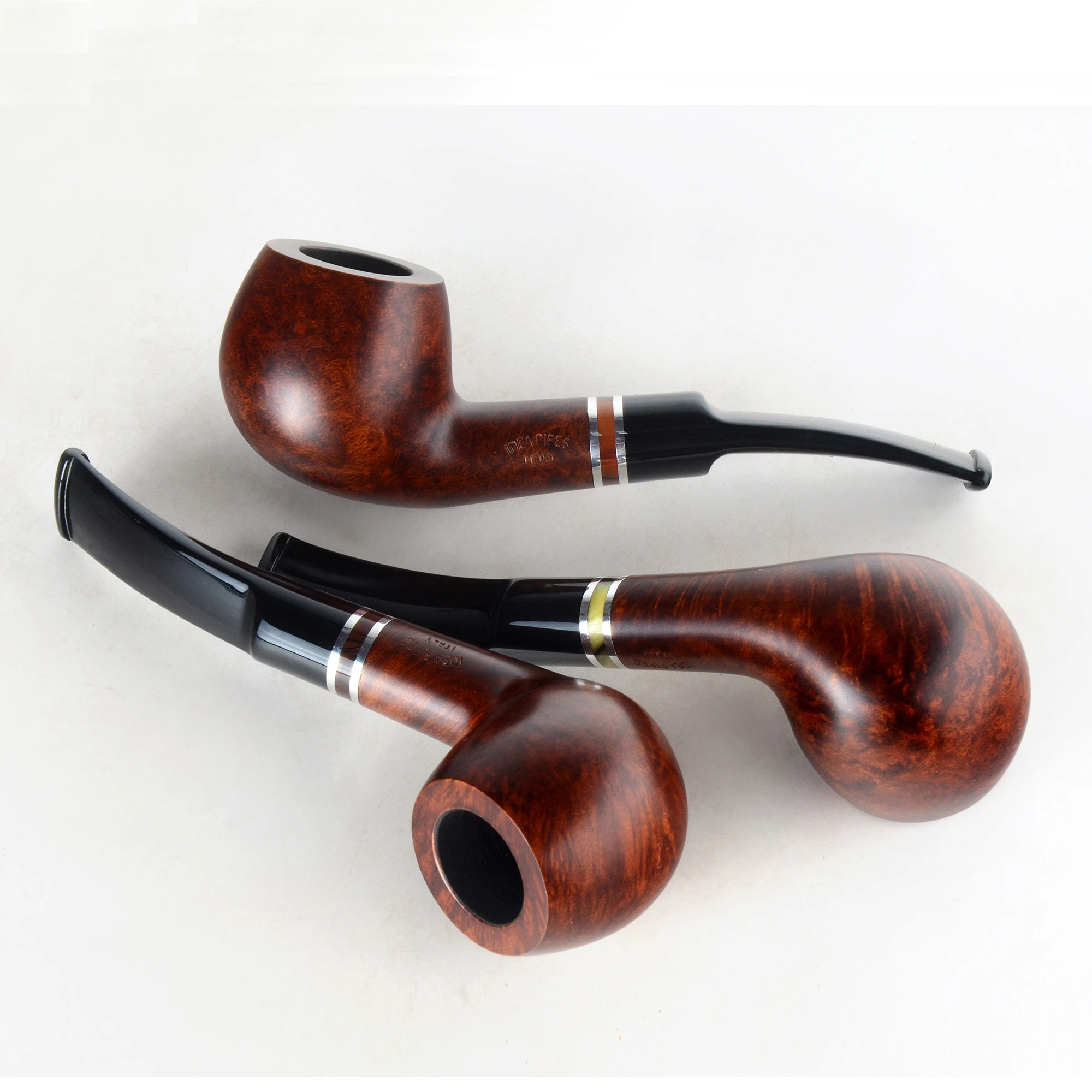 Бриар трубы табака курительная труба гладкая отделка 9 мм фильтр изогнутая форма