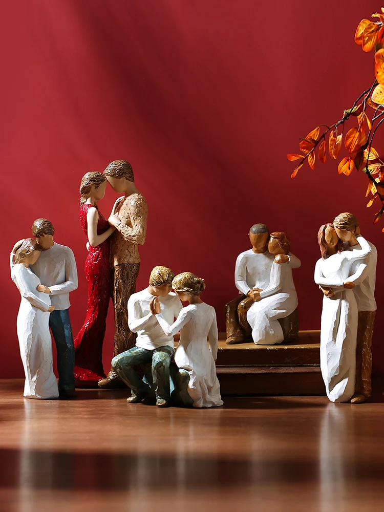 

Creative family of three and four figures STATUE DECORATION living room home decoration wedding anniversary gift for new couple