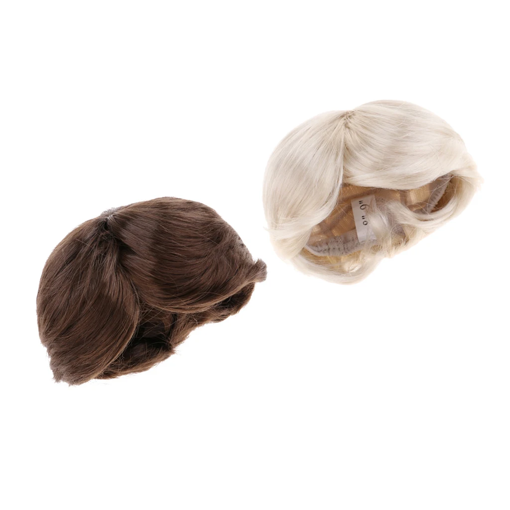 

Dolls Artificial Mohair Short Straight Wig Hair For 1/3 BJD Dolls Accessory