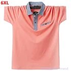 Летняя мужская рубашка-поло с отворотом и коротким рукавом, Мужская одежда больших размеров для полных парней, пальто, рубашка-поло для мужчин 6xl, 7xl, 9xl