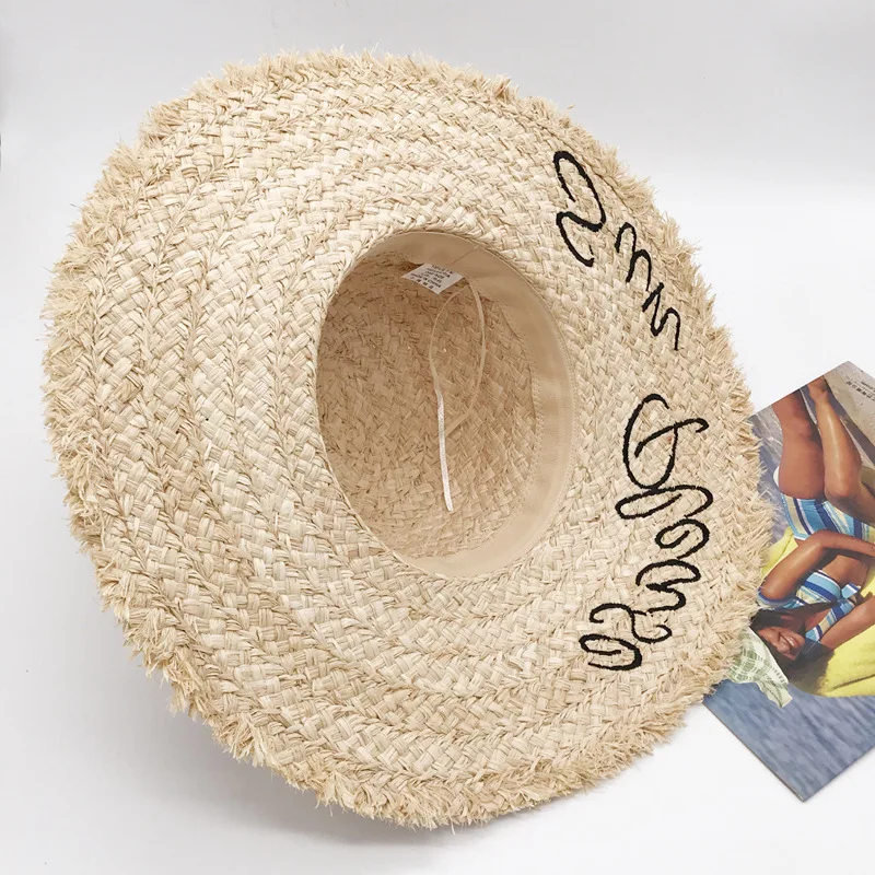 Женская соломенная шляпа с широкими полями пляжная из натуральной рафии