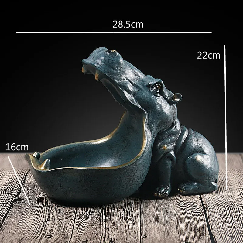 Blue hippo Семейные фигурки совы, милые украшения для танцев, домашний декор, креативные изделия в виде животных, аксессуары для домашнего декора, свадебный подарок для влюбленных - Цвет: Blue hippo