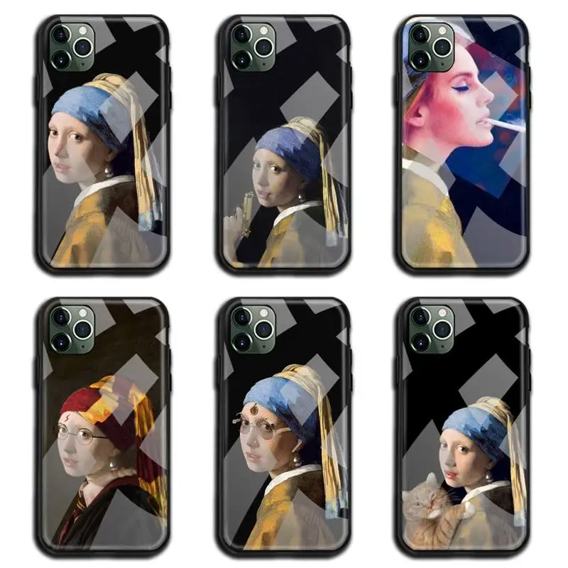 

Girl With A Pearl Earring Vermeer Phone Case Tempered Glass For iPhone 12 11 Pro Max Mini XR XS MAX 8 X 7 6S 6 Plus SE 2020