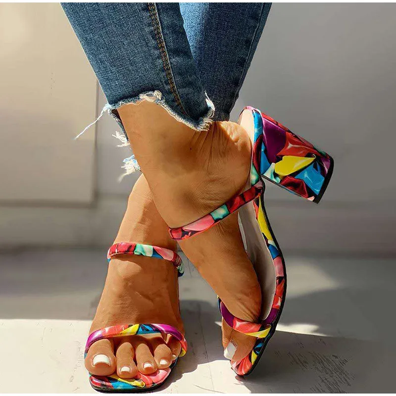 

MCCKLE Summer Women Slippers Women's Colorful Rome Slides Ladies High Heels Woman Plus Size 35-43 Female Outdside Shoes New