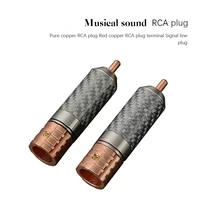 pure red copper rca plug aluminum magnesium alloy shell tv radio audio power amplifier mixer connector teflon signal cable plug
