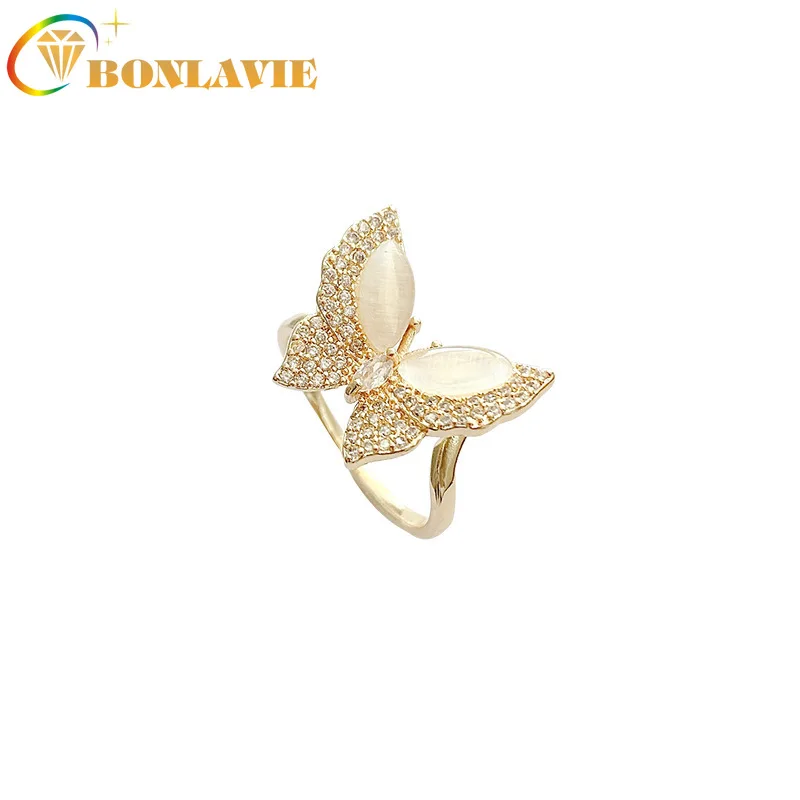 Женское регулируемое кольцо на указательный палец с бабочкой | Украшения и