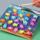 Деревянная Магнитная игрушка для рыбалки, игрушки Монтессори, Детский пазл, настольная игра, учебные пособия для дошкольного обучения, обучающие игрушки для детей, подарок