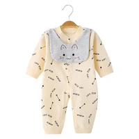 newborn brand clothing spring autumn baby climbing clothes cotton remove bib clothes print baby boys girls long sleeve rompers