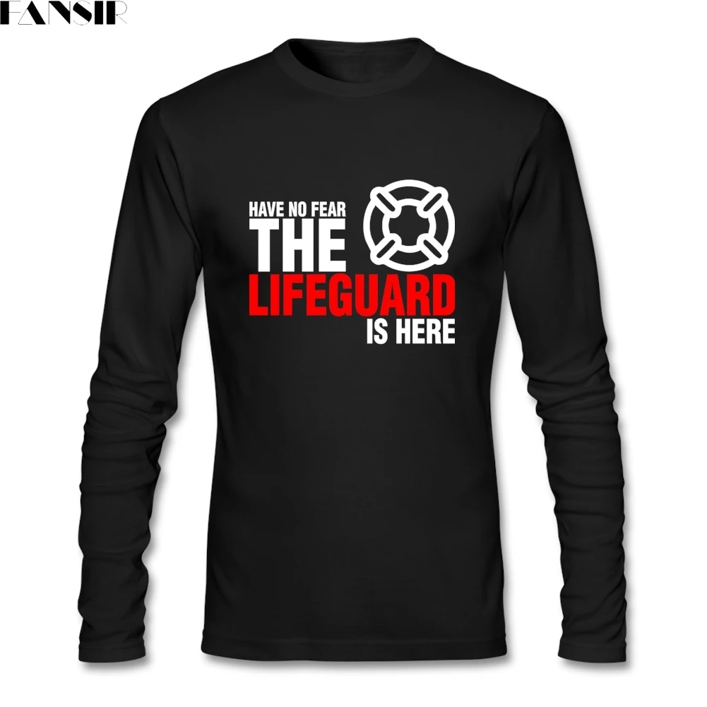 Уличная не бойтесь спасатель здесь футболки для мужчин с длинным рукавом из