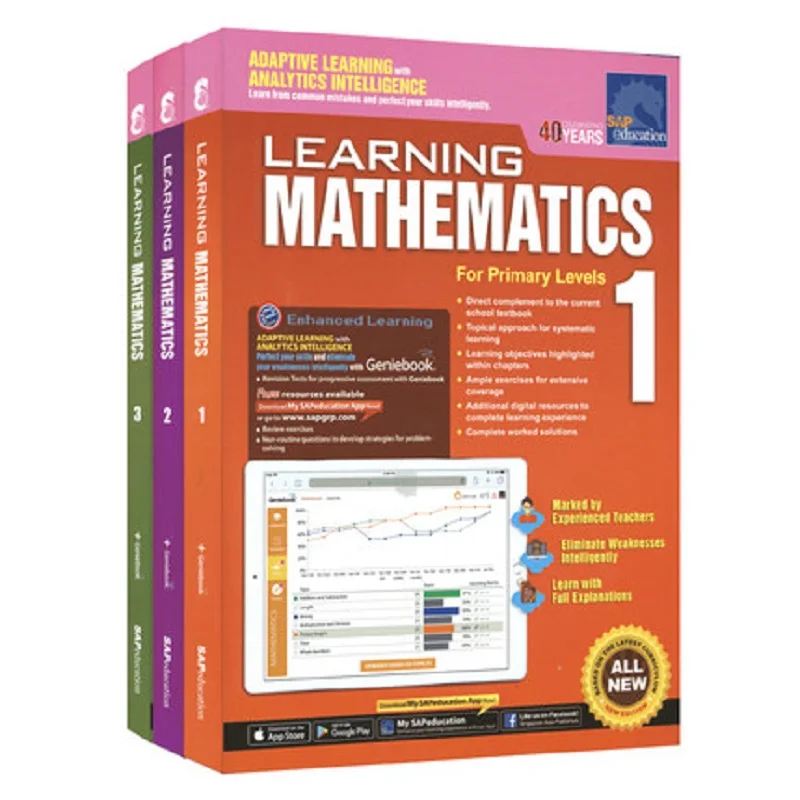 3 Books /Set SAP Learning Mathematics Book Grade 1-3 Children Learn Math Books Singapore Primary School Mathematics Textbook