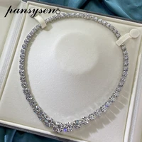 pansysen classic 100 925 sterling silver simulated moissanite aaaaa zircon necklace women wedding cocktail party fine jewelry