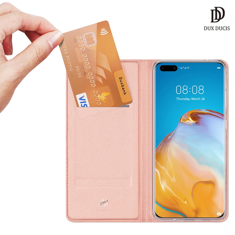 

For Huawei P40 Pro DUX DUCIS Skin Pro Series Flip Cover Luxury Leather Wallet Case Full Good Protection Steady Stand