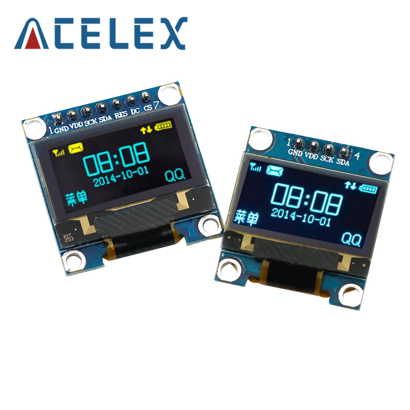 0 96 дюймовый oled IIC Серийный белый дисплей модуль 128X64 I2C SSD1306 12864 плата с ЖК экраном GND