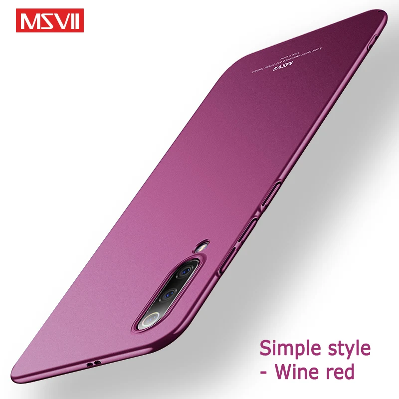 Чехол MSVII mi 9 матовый чехол для Xiaomi mi 9T mi 8 Pro Чехол Xio mi 9 SE Чехол-держатель с кольцом для Xiao mi CC9 Pro mi 8 9 Lite чехол s - Цвет: Simple wine red