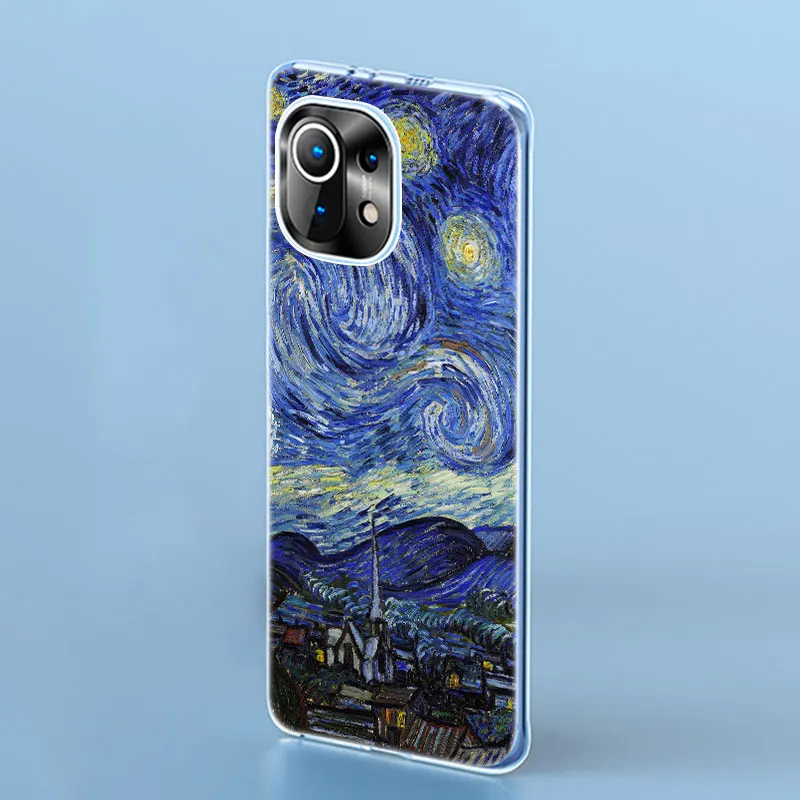 van gogh oil painting silicone case for xiaomi mi poco x3 gt nfc m3 f3 9t 10t pro 11i 11t 9 9se a1 a2 a3 11 lite 5g soft cover free global shipping