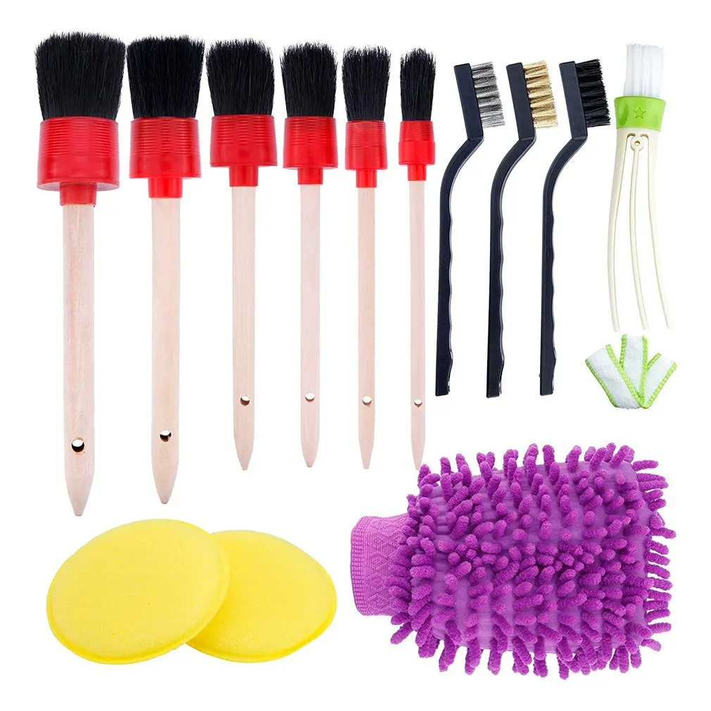 

Car Detailing Brushes 13PCS Cleaning Brush Set For Cleaning Wheels Tire Interior Exterior Leather Air Vents Cleaning Kit