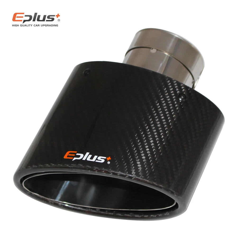 EPLUS глянцевое углеродное волокно автомобильный наконечник на глушетель